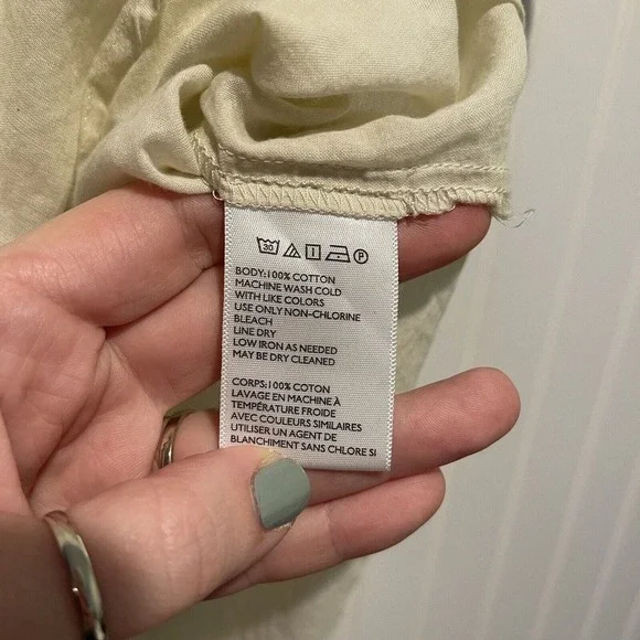 BDG Cream Madison Popover Top Lightweight Size Large - Picture 6 of 7